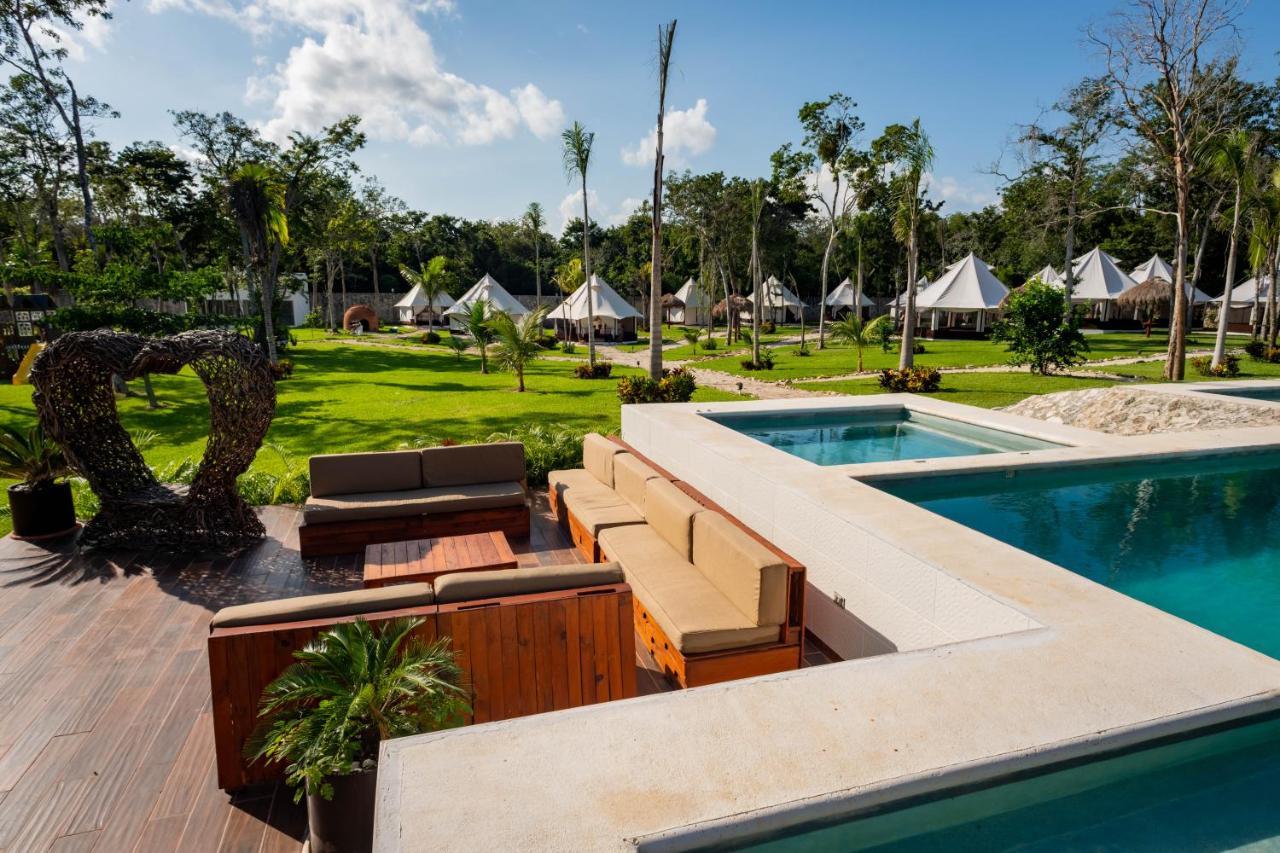 Xakluum Eco Glampings Hotell Puerto Morelos Eksteriør bilde