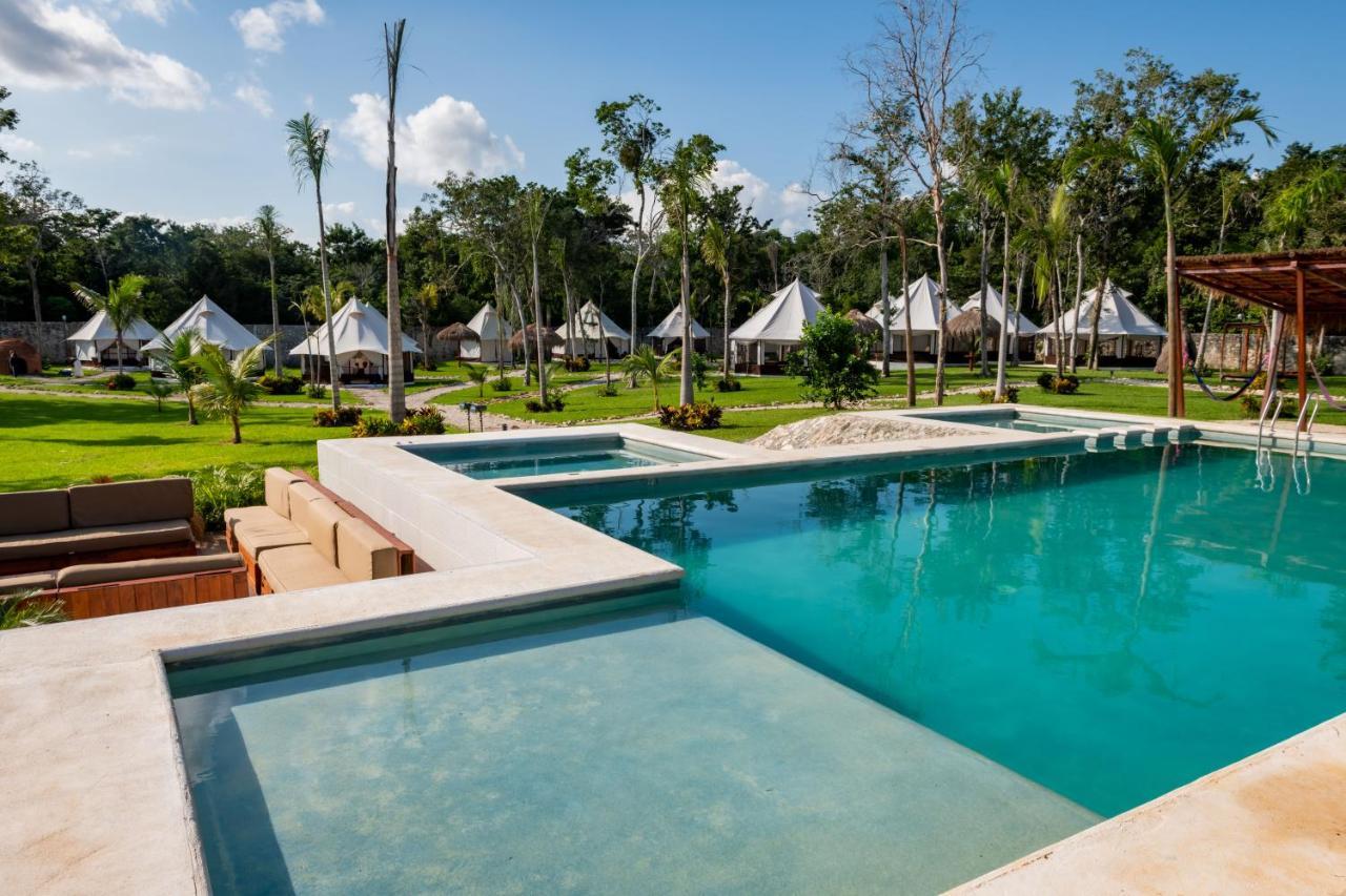 Xakluum Eco Glampings Hotell Puerto Morelos Eksteriør bilde